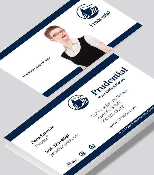 Modern contemporary business card design -Prudential Clean Cut business card