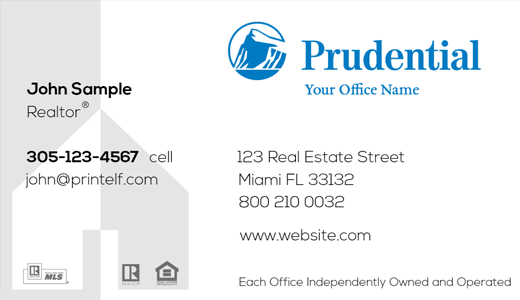 Modern design. Prudential Realtor, Essentual business card for the broker