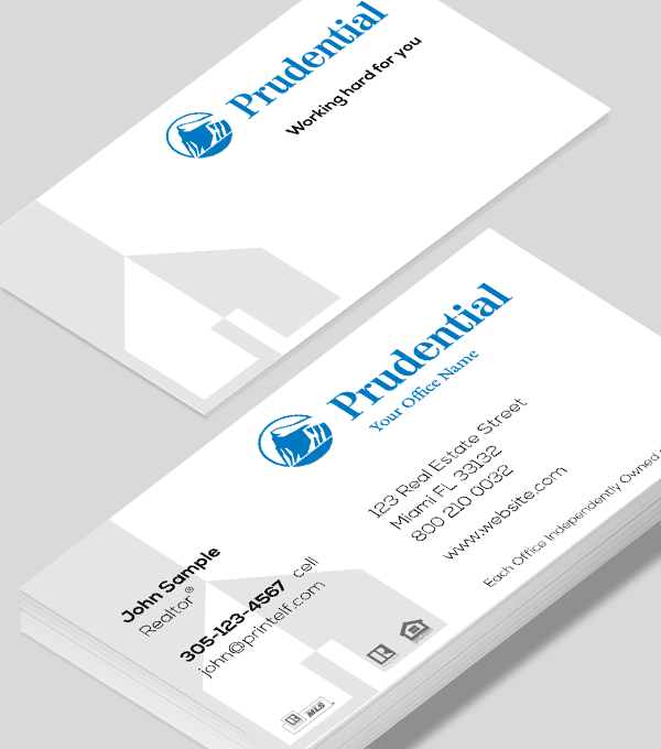 Modern contemporary business card design -Prudential Commercial business card