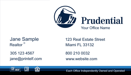 Modern design. Prudential Realtor, Essentual business card