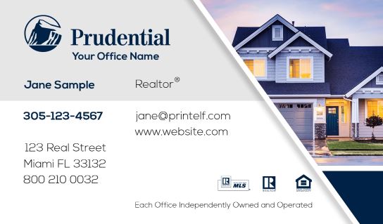 Modern design.Prudential Realtor, Essentual business card