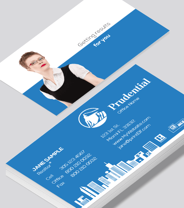 Modern contemporary business card design -Prudential Realtor business card