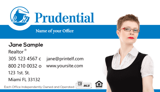 Modern design. Prudential Realtor, Essentual business card for the broker
