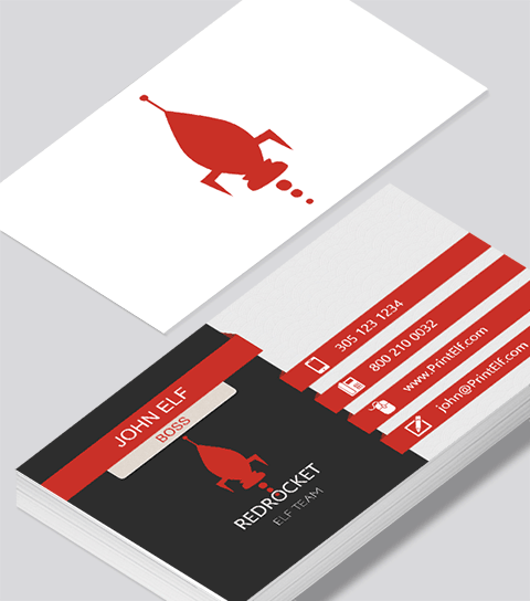 Modern contemporary business card design -Red Rocket business card