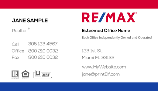 Modern design. Remax business card classic with photo