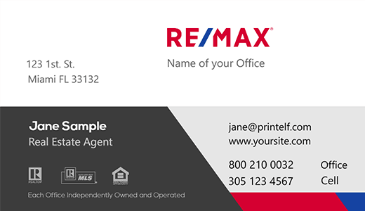 Modern design. Remax clean look business card
