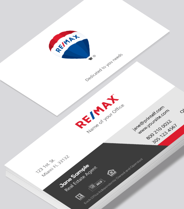 Modern contemporary business card design -ReMax Realtor business card