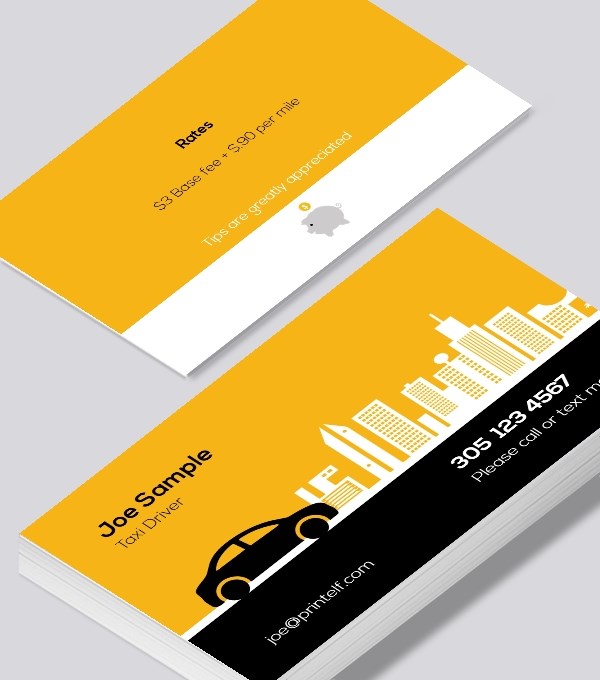  & Modern contemporary business card design - Taxi Driver business card
