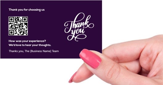 Hand holding business card -  Thank-You-Dark-Back