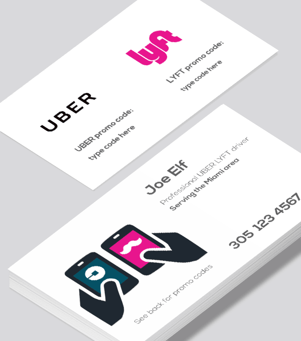 Modern contemporary business card design -Uber and Lyft business card 2
