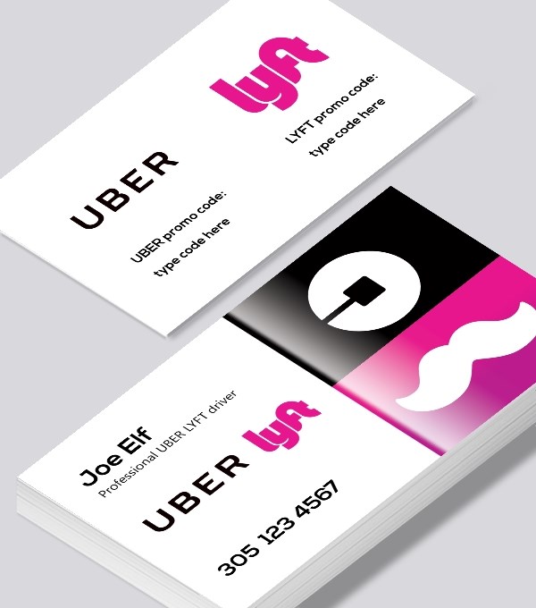  & Modern contemporary business card design - Uber and Lyft business card