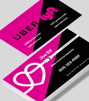 Uber business card for promo