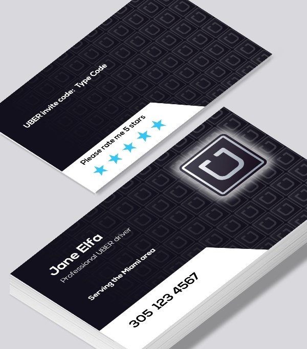 & Modern contemporary business card design - Uber business card classic logo