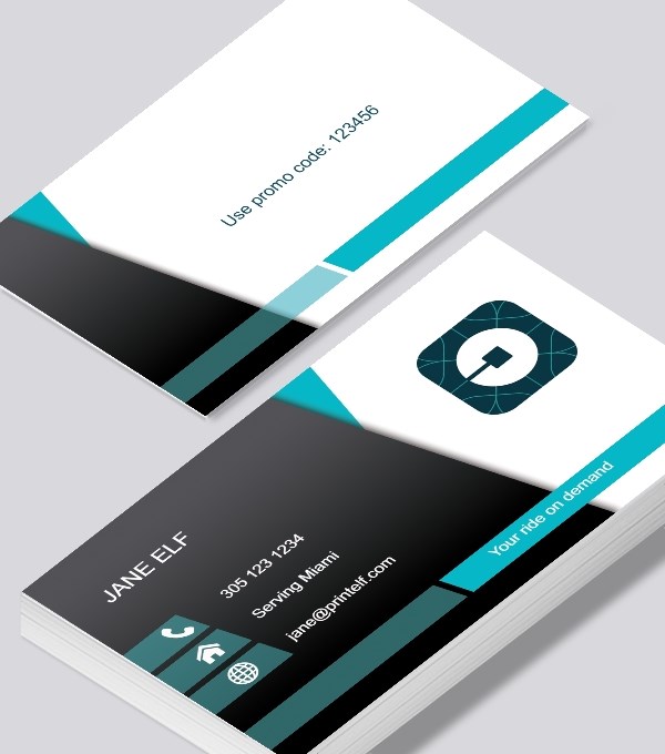  & Modern contemporary business card design - Uber business card dark light