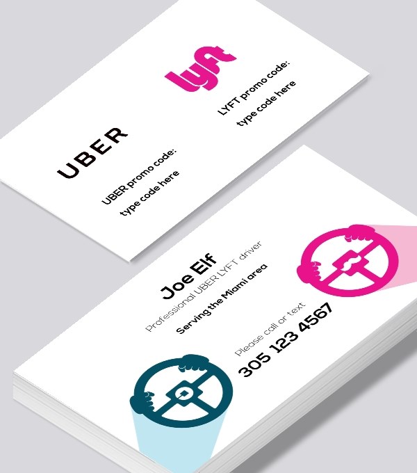  & Modern contemporary business card design - Uber and Lyft driver business card