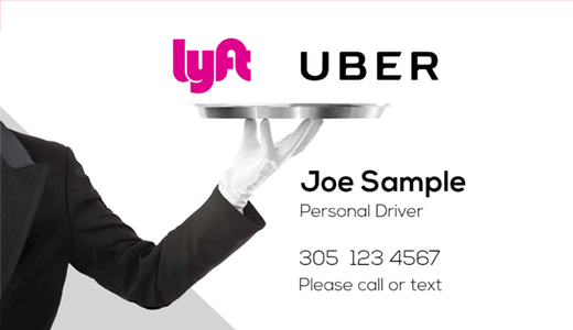 Uber business card for promo