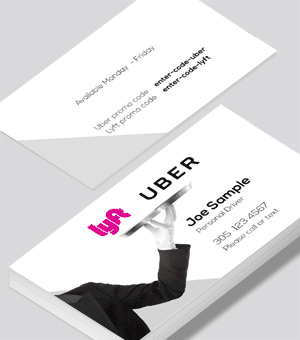 Uber business card for promo