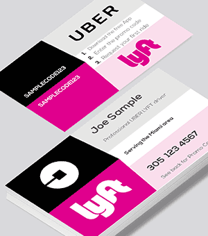 Uber business card for promo