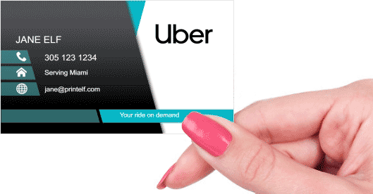 Hand holding business card - Uber new modern business card