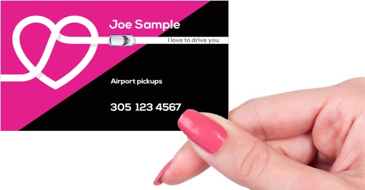 Airport shuttle pickup business card