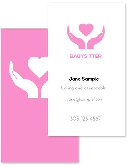 Babysitter business card